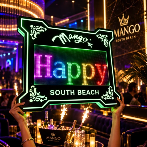 Custom LED Message Board for VIP Bottle Service & Events