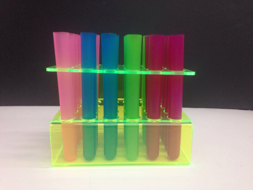 ACRYLIC TEST TUBE RACK WITH TUBES