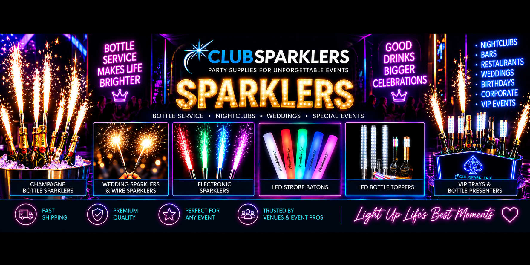 CHAMPAGNE BOTTLE SPARKLERS