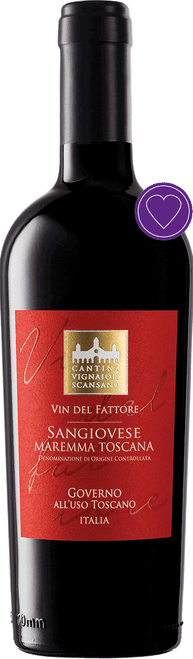 Vin del Fattore,  Governo all'Uso Toscano,  Sangiovese Maremma Toscana, DOC, Vignaioli Morellino Sca|14092