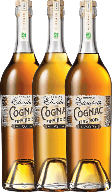 Elisabeth Fine Cognac Case - One bottle each: VS, VSOP, XO-C327 NV by , Colombard, Ugni Blanc from Cognac, France - Imported by Opimian Wine Club