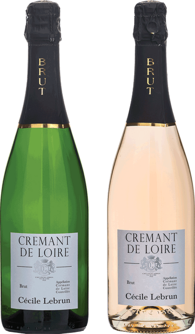 Cécile Lebrun Crémant de Loire Brut Rosé/Crémant de Loire Brut Case: 3 Bottles each:-C327 NV by Maison Foucher Lebrun, # from Loire, France - Imported by Opimian Wine Club