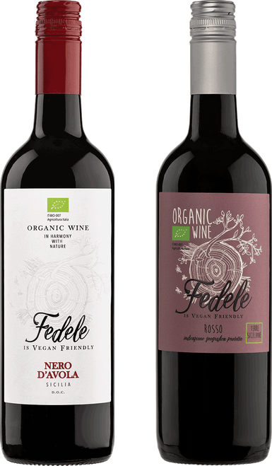 Fedele Organic Wine Case: 6 bottles each: Fedele Rosso & Fedele Nero d'Avola-C329 2024 by The Wine People Srl., Nero d’Avola / Merlot / Syrah from Sicily, Italy - Imported by Opimian Wine Club