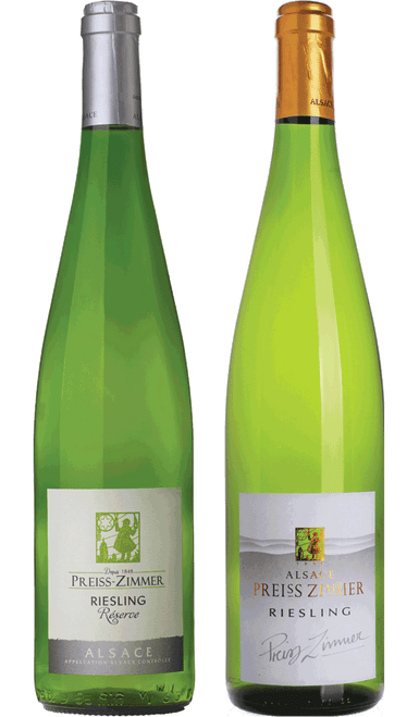 Preiss Zimmer Riesling / Riesling Réserve Case - 3 bottles each:-C332 Mixed by , Riesling from AOC Alsace, France - Imported by Opimian Wine Club
