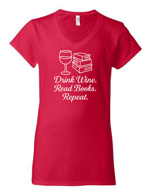 Drink Wine. Read Books. Repeat V-neck