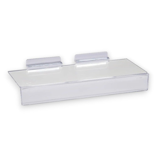 10" Styrene Shelf for Slatwall w/ Sign Holder (100 Pack)