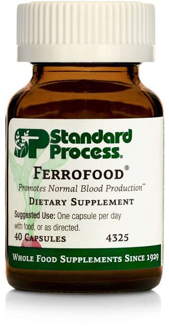 Standard Process Ferrofood - Whole Food Antioxidant, Healthy Blood and Hemoglobin with Cyanocobalamin, Acerola, Shiitake, Rice Bran, Organic Carrot, Alfalfa, Spanish Moss - 40 Capsules Standard Process Ferrofood - Whole Food Antioxidant, Healthy Blood and Hemoglobin with Cyanocobalamin, Acerola, Shiitake, Rice Bran, Organic Carrot, Alfalfa, Spanish Moss - 40 Capsules