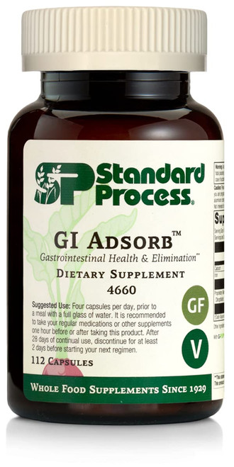 Standard Process - GI Adsorb for Gastrointestinal Health and Elimination - Calcium, Iron, Clinoptilolite, Chlorella, Collinsonia Root Supplement- 112 Capsules Standard Process - GI Adsorb for Gastrointestinal Health and Elimination - Calcium, Iron, Clinoptilolite, Chlorella, Collinsonia Root Supplement- 112 Capsules