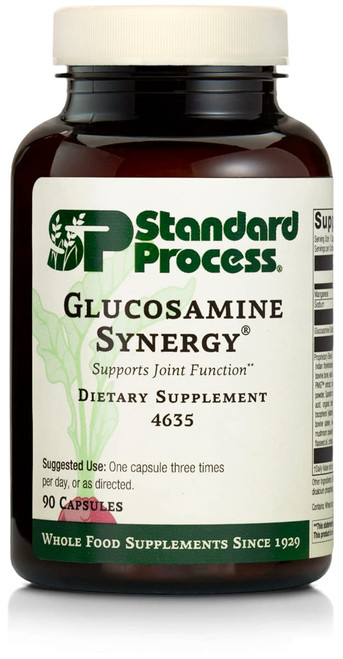 Standard Process Glucosamine Synergy - Whole Food RNA Supplement and Joint Support with Cyanocobalamin, Cholecalciferol, Shiitake, Manganese, Rice Bran, Organic Carrots - 90 Capsules Standard Process Glucosamine Synergy - Whole Food RNA Supplement and Joint Support with Cyanocobalamin, Cholecalciferol, Shiitake, Manganese, Rice Bran, Organic Carrots - 90 Capsules