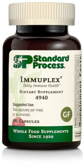 Standard Process Immuplex - Daily Immune Support Supplement with Folate, Iron, Vitamin C & Vitamin A - Mineral Supplement with Antioxidant Ingredients - 90 Capsules Standard Process Immuplex - Daily Immune Support Supplement with Folate, Iron, Vitamin C & Vitamin A - Mineral Supplement with Antioxidant Ingredients - 90 Capsules