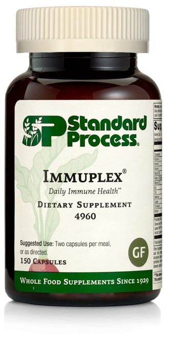 Standard Process Immuplex - Daily Immune Support Supplement with Folate, Iron, Vitamin C & Vitamin A - Mineral Supplement with Antioxidant Ingredients - 150 Capsules Standard Process Immuplex - Daily Immune Support Supplement with Folate, Iron, Vitamin C & Vitamin A - Mineral Supplement with Antioxidant Ingredients - 150 Capsules