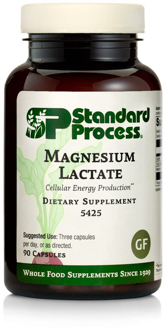 Standard Process Magnesium Lactate - Magnesium Lactate Supplement for Cell Energy, Muscle & Bone Support - Heart & Nervous System Support - Bioavailable & Absorbable Form of Magnesium - 90 Capsules Standard Process Magnesium Lactate - Magnesium Lactate Supplement for Cell Energy, Muscle & Bone Support - Heart & Nervous System Support - Bioavailable & Absorbable Form of Magnesium - 90 Capsules