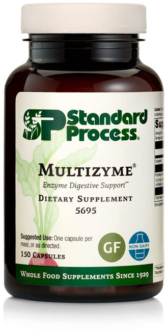 Standard Process Multizyme - Whole Food Pancreas Support, Pancreatin Digestive Enzymes, Digestive Health and Pancreatic Enzymes with Cellulase, Papain, Amylase, Lipase and More - 150 Capsules Standard Process Multizyme - Whole Food Pancreas Support, Pancreatin Digestive Enzymes, Digestive Health and Pancreatic Enzymes with Cellulase, Papain, Amylase, Lipase and More - 150 Capsules