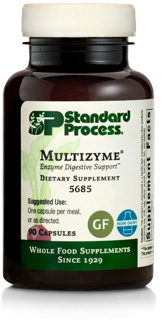 Standard Process Multizyme - Whole Food Pancreas Support, Pancreatin Digestive Enzymes, Digestive Health and Pancreatic Enzymes with Cellulase, Papain, Amylase, Lipase and More - 90 Capsules Standard Process Multizyme - Whole Food Pancreas Support, Pancreatin Digestive Enzymes, Digestive Health and Pancreatic Enzymes with Cellulase, Papain, Amylase, Lipase and More - 90 Capsules