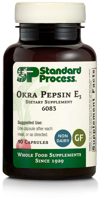 Standard Process Okra Pepsin E3 - Whole Food Digestion and Digestive Health, Cholesterol, Bowel and Bowel Cleanse with Pepsin, Alfalfa, Spanish Moss, Buckwheat and Okra - Gluten Free - 90 Capsules Standard Process Okra Pepsin E3 - Whole Food Digestion and Digestive Health, Cholesterol, Bowel and Bowel Cleanse with Pepsin, Alfalfa, Spanish Moss, Buckwheat and Okra - Gluten Free - 90 Capsules