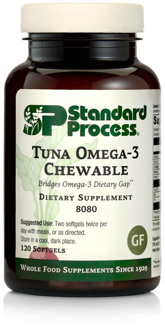 Standard Process Tuna Omega-3 Chewable - Whole Food Antioxidant, Brain Health and Brain Support, Skin Health and Hair Health with Tuna Oil - 120 Chewable Softgels Standard Process Tuna Omega-3 Chewable - Whole Food Antioxidant, Brain Health and Brain Support, Skin Health and Hair Health with Tuna Oil - 120 Chewable Softgels