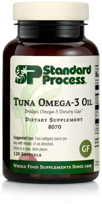 Standard Process Tuna Omega-3 Oil EPA and DHA - Whole Food Support, Brain Health and Brain Support, Eye Health, Skin Health and Hair Health with Tuna Oil - Gluten Free - 120 Softgels Standard Process Tuna Omega-3 Oil EPA and DHA - Whole Food Support, Brain Health and Brain Support, Eye Health, Skin Health and Hair Health with Tuna Oil - Gluten Free - 120 Softgels