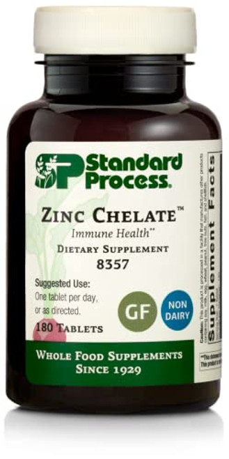 Standard Process Zinc Chelate - Whole Food Digestion and Digestive Health, and Skin Health with Beet Root and Zinc - 180 Tablets Standard Process Zinc Chelate - Whole Food Digestion and Digestive Health, and Skin Health with Beet Root and Zinc - 180 Tablets