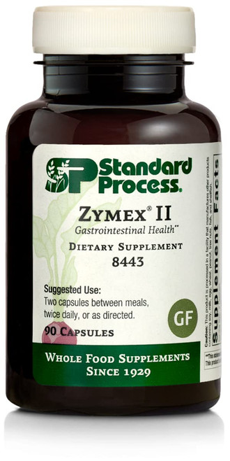 Standard Process Zymex II - Whole Food Digestion and Digestive Health with Digestion Enzymes, Cellulase, Papain, Amylase, Lipase, Almond and Bromelain - Gluten Free - 90 Capsules Standard Process Zymex II - Whole Food Digestion and Digestive Health with Digestion Enzymes, Cellulase, Papain, Amylase, Lipase, Almond and Bromelain - Gluten Free - 90 Capsules