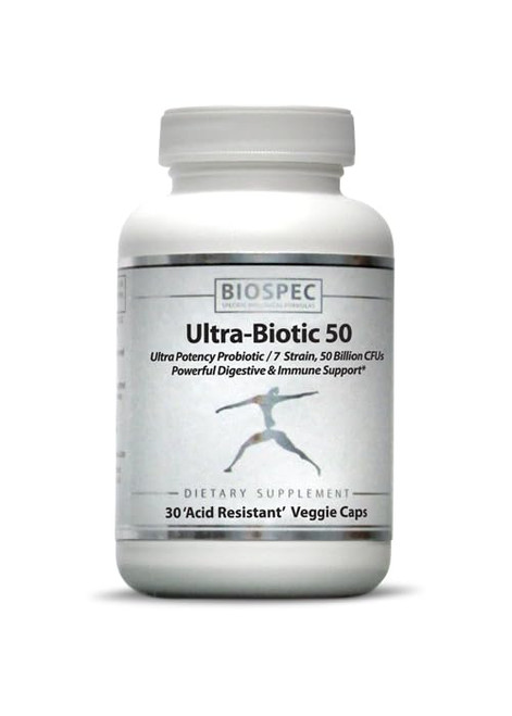 Ultra-Biotic 50 High Potency Probiotic Complex w/ 50 Billion Microorganisms and 7 Unique Strains to Support Gastrointestinal, Immune, and Metabolic Health* Ultra-Biotic 50 High Potency Probiotic Complex w/ 50 Billion Microorganisms and 7 Unique Strains to Support Gastrointestinal, Immune, and Metabolic Health*