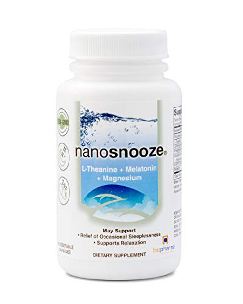 Biopharma Scientific Nanosnooze: Sleep Aid for Adults with Melatonin, Magnesium, L-Theanine, 30 Servings Biopharma Scientific Nanosnooze: Sleep Aid for Adults with Melatonin, Magnesium, L-Theanine, 30 Servings