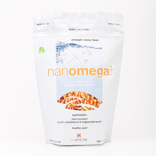 Biopharma Scientific Nanomega: Vegan Omega-3 DHA Powder, Fish Oil Alternative from Golden Flaxseed for Heart, Brain, & Joint Health, Pineapple Orange Flavor, 30 Servings Biopharma Scientific Nanomega: Vegan Omega-3 DHA Powder, Fish Oil Alternative from Golden Flaxseed for Heart, Brain, & Joint Health, Pineapple Orange Flavor, 30 Servings