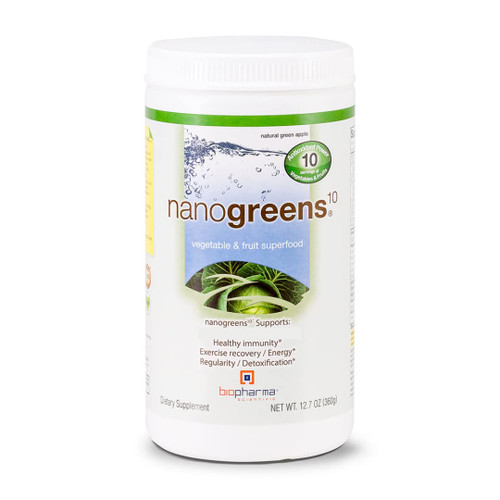 Biopharma Scientific NanoGreens: Greens Superfood Fruit & Vegetable Powder for Digestive Health & Immunity with Spirulina, Chlorella, Kale, Spinach, Plant Based, Green Apple Flavor, 30 Servings Biopharma Scientific NanoGreens: Greens Superfood Fruit & Vegetable Powder for Digestive Health & Immunity with Spirulina, Chlorella, Kale, Spinach, Plant Based, Green Apple Flavor, 30 Servings