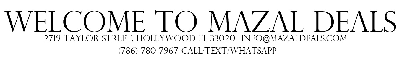 Mazal Deals 


2719 Taylor St 
Hollywood, FL 33020
 786-780-7967 sales@mazaldistribution.com