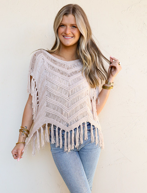 Very J Standout Fringe Sleeveless Sweater 