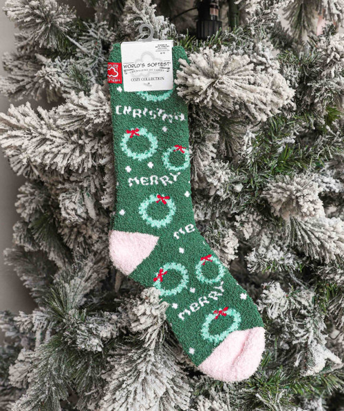 Crescent Sock Merry Christmas Cozy Crew Socks 