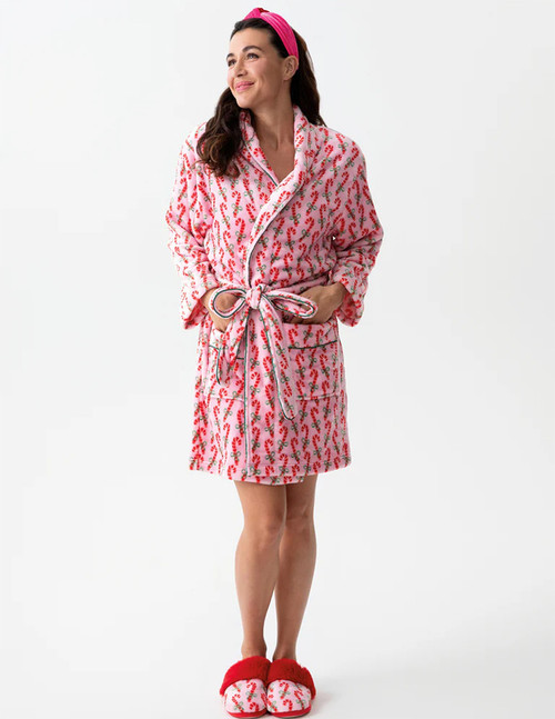 Shiraleah Pink Felicity Candy Cane Robe 