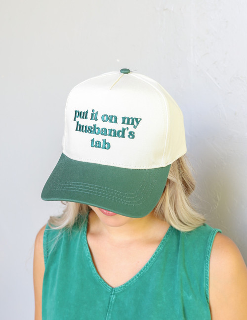 DAVID AND YOUNG Husband's Tab Green Trucker Hat 