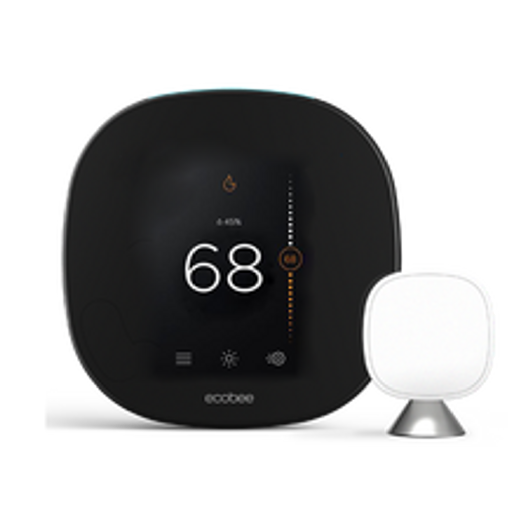 Ecobee thermostat and sensor set to 68° heating