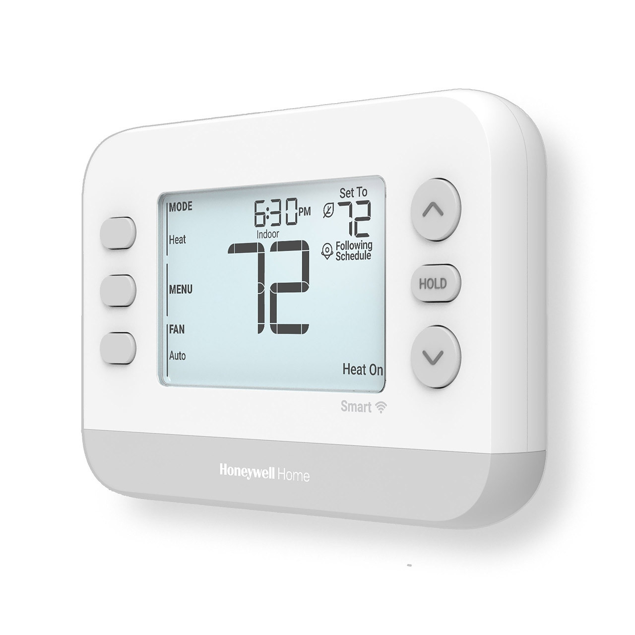 Honeywell Home X2S Smart Thermostat Angle with Grey Accent Plate