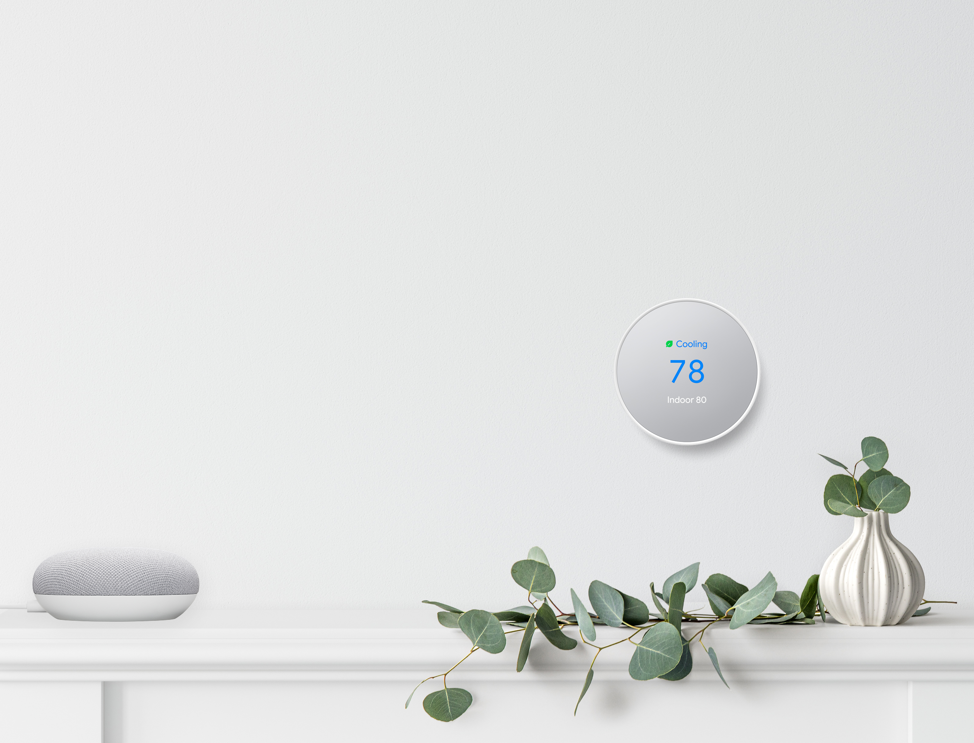 nest thermostat on the wall