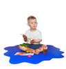 Cleartex Sploshmat Multi-Purpose Highchair and Play Mat | Smooth Back for Hard Floors | Blue | Size: 40" x 40" (Max) 