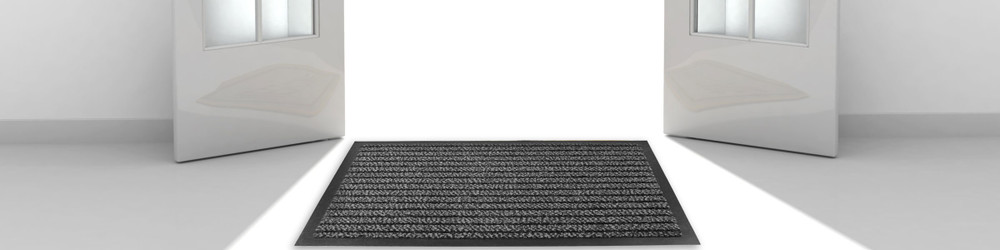 Ultralux Indoor Entrance Mat | Polypropylene Fibers and Anti-Slip Vinyl Backed Entry Rug Doormat | Gray 35” x 59”