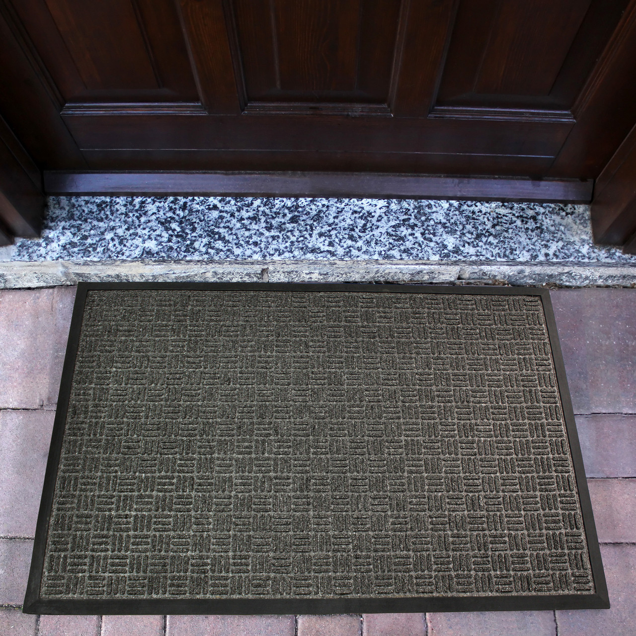 Gray Front Door Mat Indoor Outdoor Doormat, Entryway Mats for Shoe Scraper,  Heav