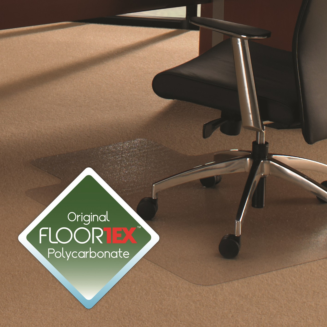 Dimex Office Chair Mat for Low Pile Carpet with Lip 45 x 53