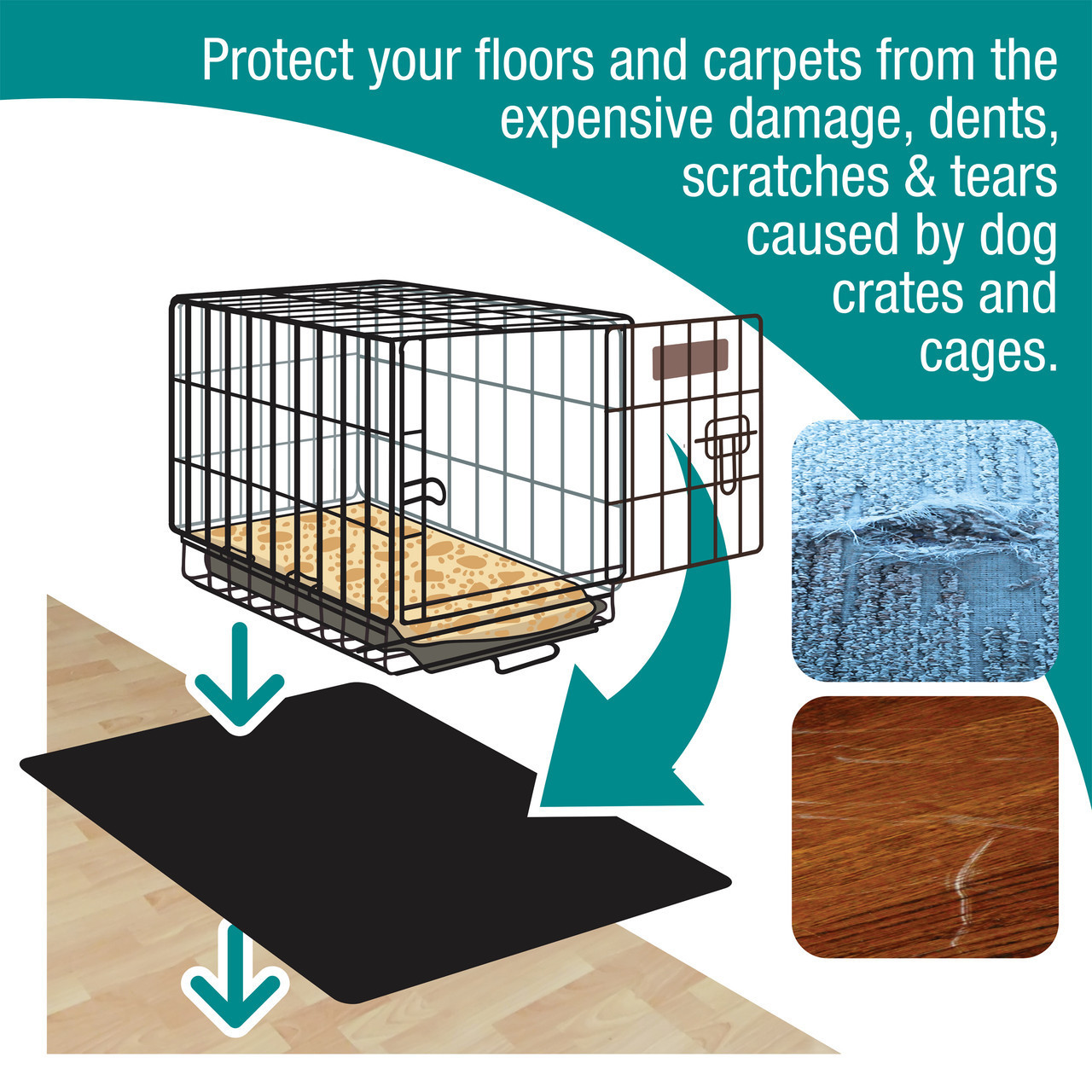 P-Tex Pet Crate Polypropylene Floor Protection Mat for Use on Hard