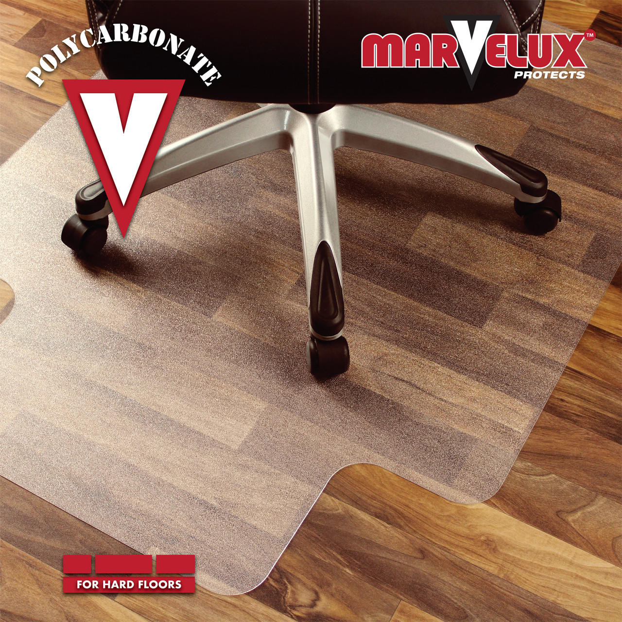 Marvelux Polycarbonate (PC) Lipped Chair Mat for Hard Floors