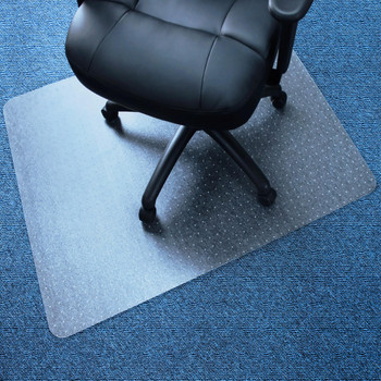 Marvelux Vinyl (PVC) Rectangular Chair Mat for Very Low Pile Carpets (1/4" Thick or Less) | Transparent Carpet Protector | Multiple Sizes 