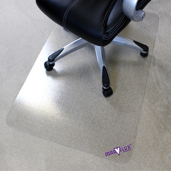 Marvelux Polycarbonate (PC) Rectangular Chair Mat for Low, Standard and Medium Pile Carpets (1/2" Thick or Less) | Transparent Carpet Protector | Multiple Sizes MREM