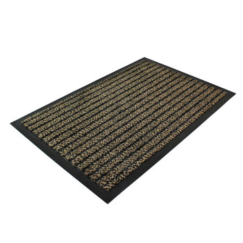 Ultralux Scraper Entrance Mat | Polypropylene Fibers and Anti-Slip Vinyl Backed Indoor Entry Rug Doormat | Brown 