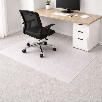 Marvelux Polypropylene Chair Mat for Low Pile Carpets and Carpet Tiles (1/4" Thick or Less) 29" x 46" | White Office Carpet Protector | Rectangular | Shipped Flat | Eco-Friendly