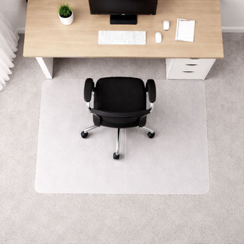 Marvelux Polypropylene Foldable Chair Mat for Low Pile Carpets and Carpet Tiles (1/4" Thick or Less) | White Office Carpet Protector | Rectangular | Eco-Friendly