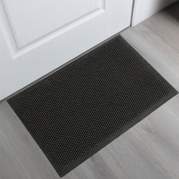 Ultralux Non-Slip PVC Mesh Door Mat Gray & Black, Heavy Duty 3D Dirt Trapper Doormat, Indoor Outdoor Dirt Barrier Scraper Entrance Mat for Front and Back Doors
