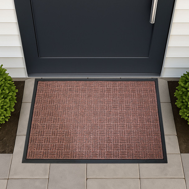 Ultralux Premium Indoor Outdoor Entrance Mat | Absorbent, Strong, Anti-Slip Entry Rug Heavy Duty Doormat | Brown