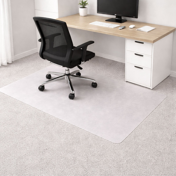 Marvelux Polypropylene Chair Mat for Low Pile Carpets and Carpet Tiles (1/4" Thick or Less) 29" x 46" | White Office Carpet Protector | Rectangular | Shipped Flat | Eco-Friendly