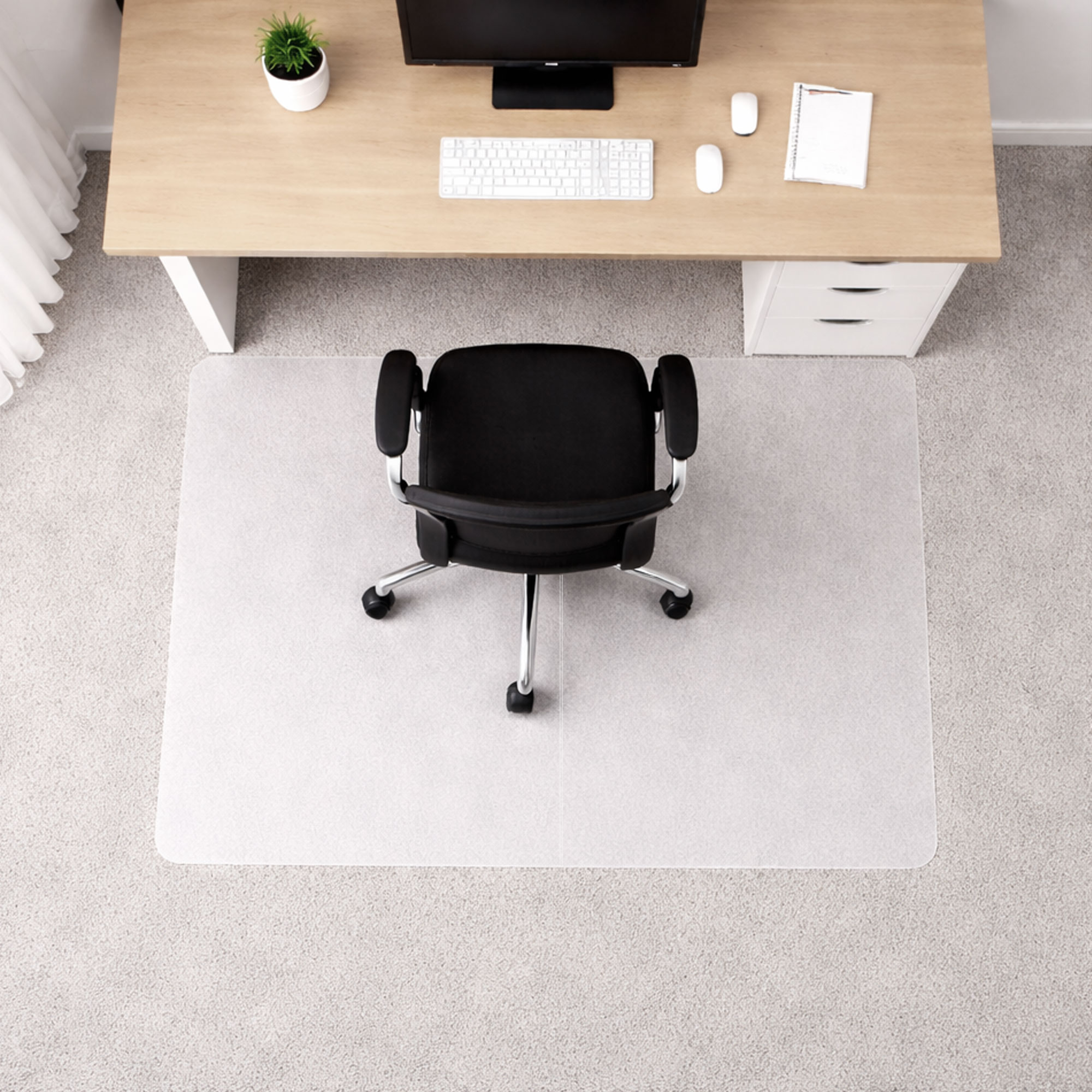 Marvelux Polypropylene Foldable Chair Mat for Low Pile Carpets and